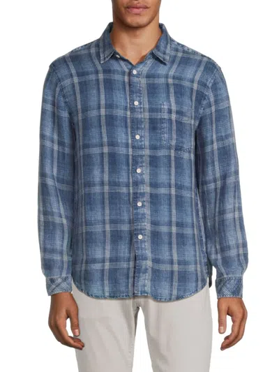 Rails Men's Plaid Linen Shirt In Indigo