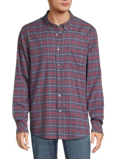 Rails Men's Reid Plaid Button Down Collar Shirt In Deep Blue