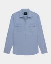 Rails Roy Relaxed Fit Plaid Stretch Cotton Snap-up Shirt In Sunfaded Indigo