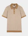 Rails Royce Stripe Knit Polo In Tawny White