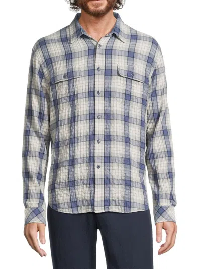 Rails Men's Skipper Checked Cotton-blend Shirt In Gray