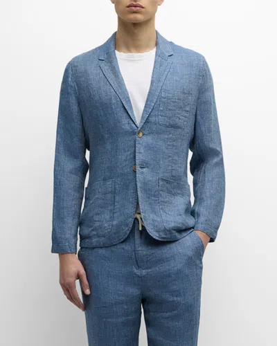 Rails Men's Sorrento Linen Jacket In Blue Mirage