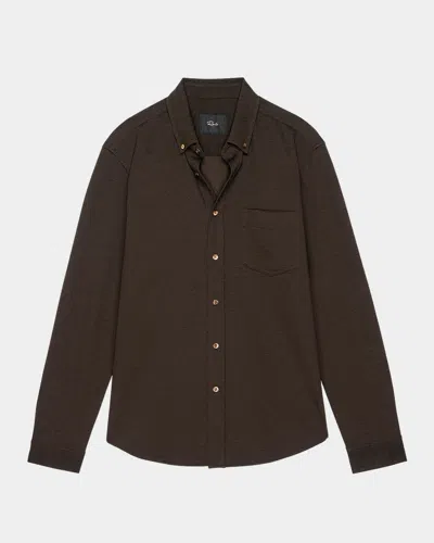 Rails Men's Tech Pique Button-front Shirt In Brown