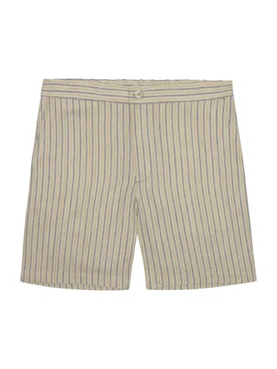 Rails Men's Wilson Striped Linen-cotton Shorts In Neutral