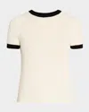 Rails Meredith Knit Short-sleeve Top In Ivory Black