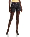 Rails Mesa Flower Embroidered Jean Shorts In Ash Black