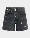 Rails Mesa Flower Embroidered Jean Shorts In Ash Black Floral
