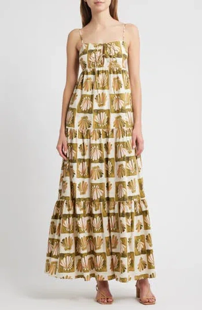 RAILS RAILS MICA PRINT COTTON BLEND TIERED MAXI SUNDRESS