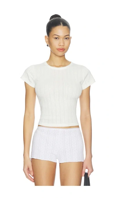 Rails Mickey Tee In White Pointelle