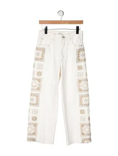 Pre-owned Rails Mid-rise Straight Leg Jeans In Neutrals