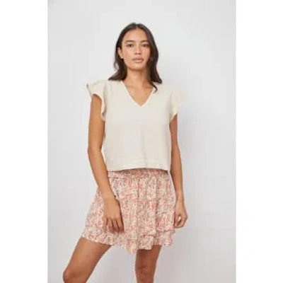 Rails Miley Sleeveless Frill Detail Crop Top Size: S, Col: Flax In White