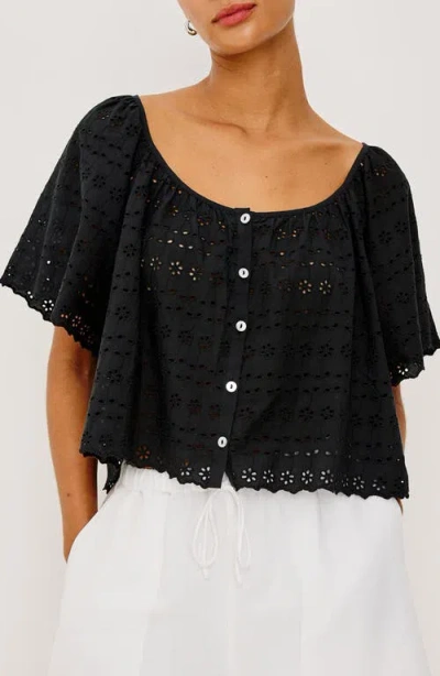 Rails Miller Scoop Neck Crop Top In Black