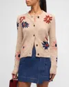Rails Millie Floral Intarsia Cardigan In Mauve Meadow