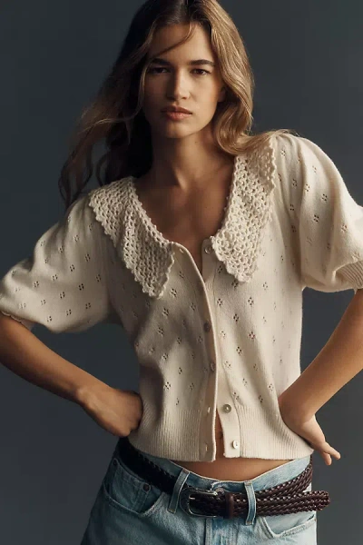 Rails Mindy Short-sleeve Cardigan In White