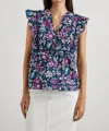 Rails Misha Floral Flutter-sleeve Blouse In Multi