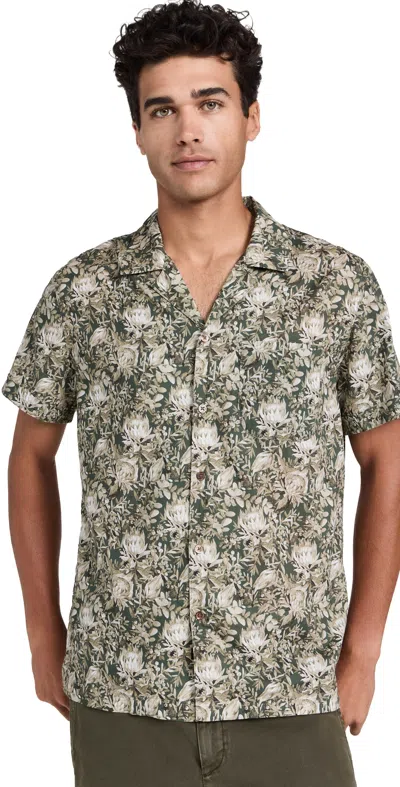 Rails Moreno Short Sleeve Camp Shirt Watercolor Olive Brass In Wtclr Olv Brs
