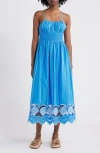 Rails Murano Embroidered Eyelet Cotton Sundress In Blue