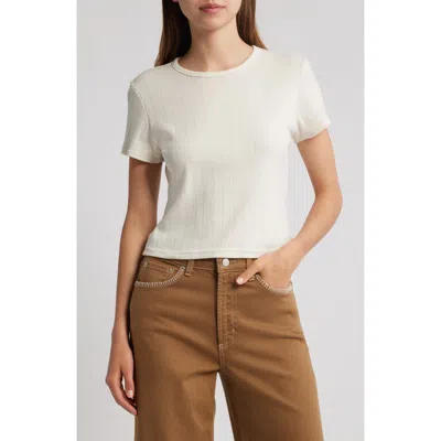 Rails Muse Pointelle Crop T-shirt In White