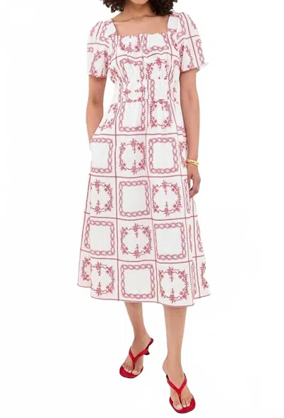 Rails Nanette Midi Dress In Ivory Red Hankerchief In White