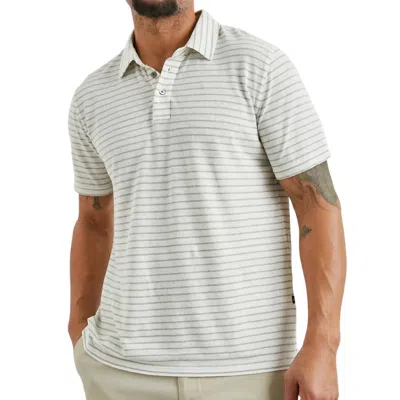 Rails Napoli Short Sleeve Polo Shirt In Cream Barley Stripe In White