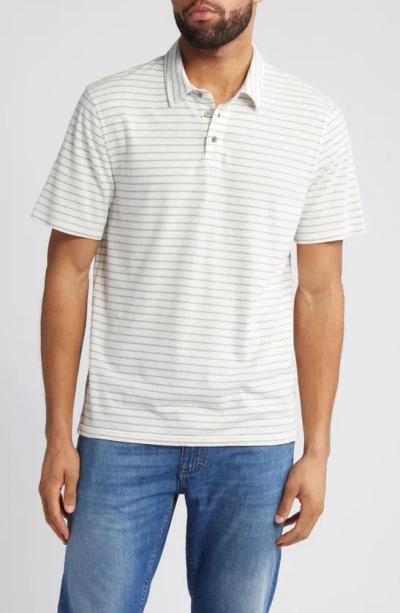 Rails Napoli Relaxed Fit Striped Short Sleeve Polo Shirt In Cream Barley