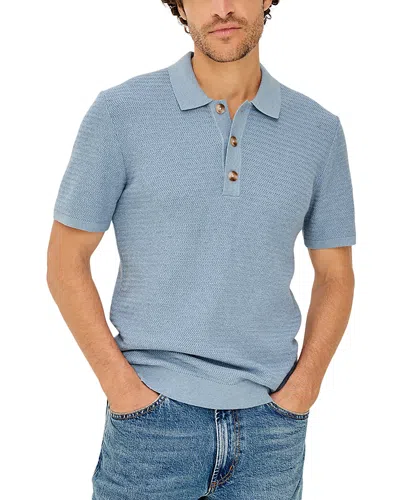 Rails Nathan Relaxed Fit Knit Polo Shirt In Blue