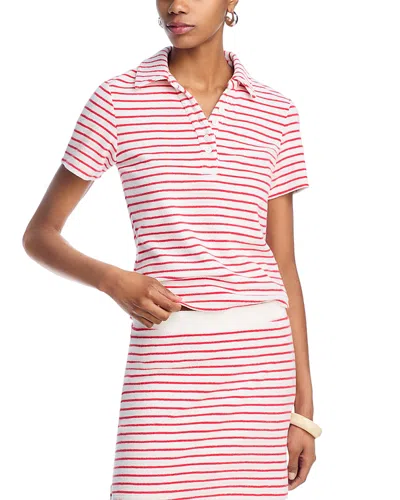 Rails Naveli Stripe Cotton Terry Cloth Polo In Cherry Stripe