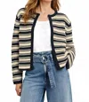 Rails Nelly Cardigan In Navy Oat Stripe In Blue