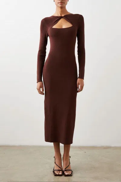 Rails Neve Dress In Burgundy Lurex In Brown