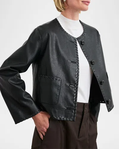Rails Nevina Whipstitch Faux Leather Jacket In Black