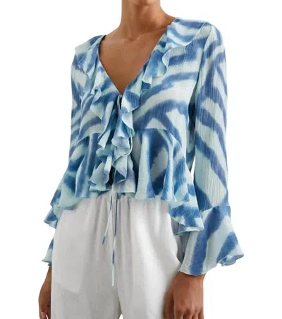 Rails Nicoletta Top In Blue Watercolor Stripes In Multi