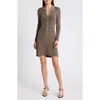 Rails Nikki Space Dye Rib Long Sleeve Sweater Minidress In Mocha Space Dye