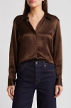 Rails Nissa Satin Button-up Shirt In Moss