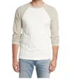 Rails Nolan Colorblock Raglan Sleeve T Shirt In Natural Oat Melange
