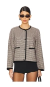 Rails Nota Minicheck Jacket In Ice Taupe Minicheck