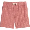 Rails Nova Textured 11.5 Drawstring Shorts In Faded Red