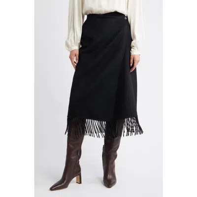 Rails Odette Wool Blend Midi Skirt In Black
