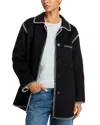 Rails Odyssey Whipstitch Detail Wool Blend Jacket In Black