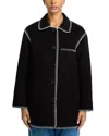 Rails Odyssey Whipstitch Detail Wool Blend Jacket In Black