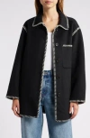 Rails Odyssey Whipstitch Detail Wool Blend Jacket In Black