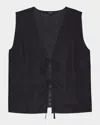 Rails Oregon Linen Tie-front Top