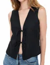 Rails Oregon Linen Top In Black In Black