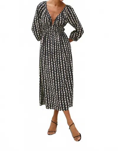 Rails Paio Midi Dress In Painted Noir In Multi