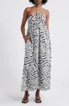 Rails Palazzo Printed Halter Midi Dress In White