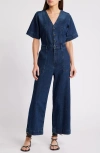 Rails Palisades Wide-leg Denim Jumpsuit In Blue Moon