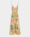 Rails Palm Cotton Midi Dress In Orange