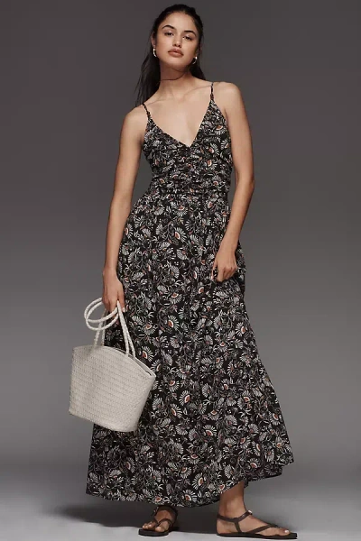 Rails Palm Sleeveless V-neck Maxi Dress In Patterned Black