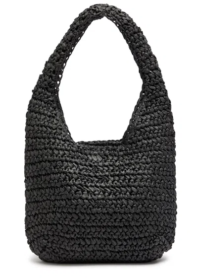 Rails Palma Raffia Shoulder Bag In Black