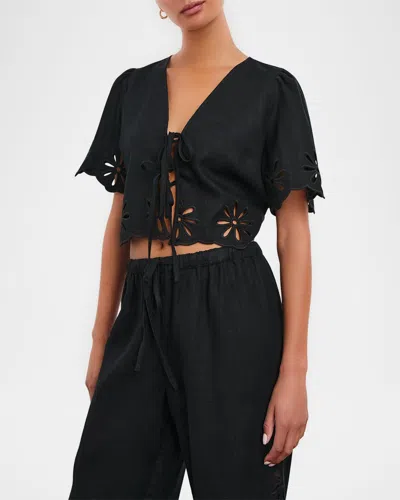 RAILS PARI EYELET EMBROIDERED CROP TOP