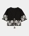 Rails Armanda Drawstring Shorts In Black Ivory Palm